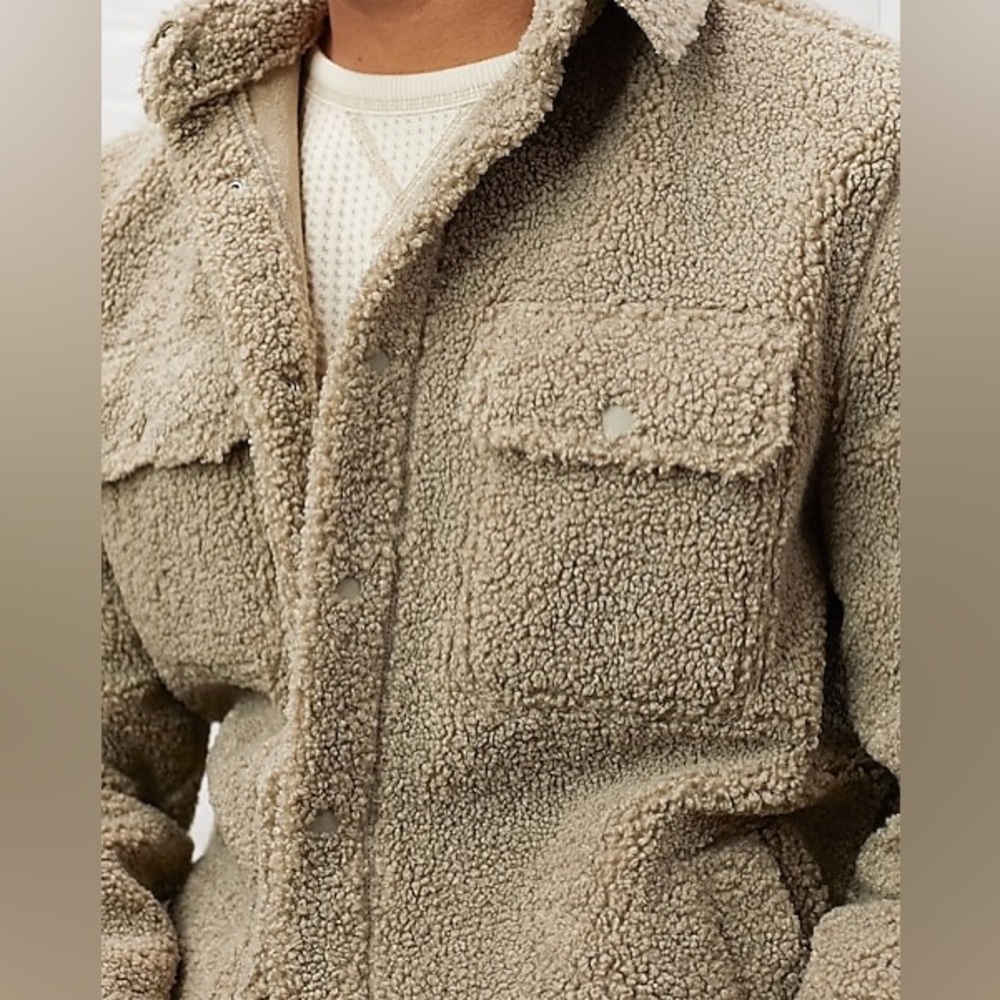 UpWest Brown Button Sherpa Coat NWT UW12 - Picture 3 of 7